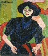 Ernst Ludwig Kirchner Portrait of a Woman oil painting artist